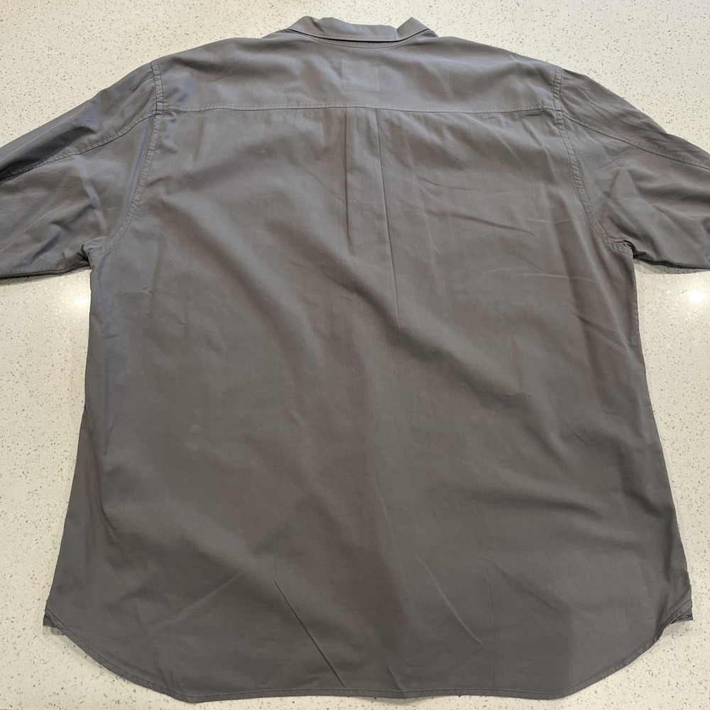 Tommy Bahama Shirt Mens 3XL Gray Solid Long Sleeve Button Up Silk Blend Tropical - Picture 8 of 8